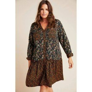 Maeve Anthropologie Marlie Button Front Boho Dress Size 16W